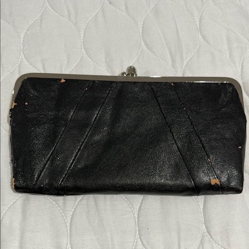 Vintage Avon Black Leather Clutch Wallet